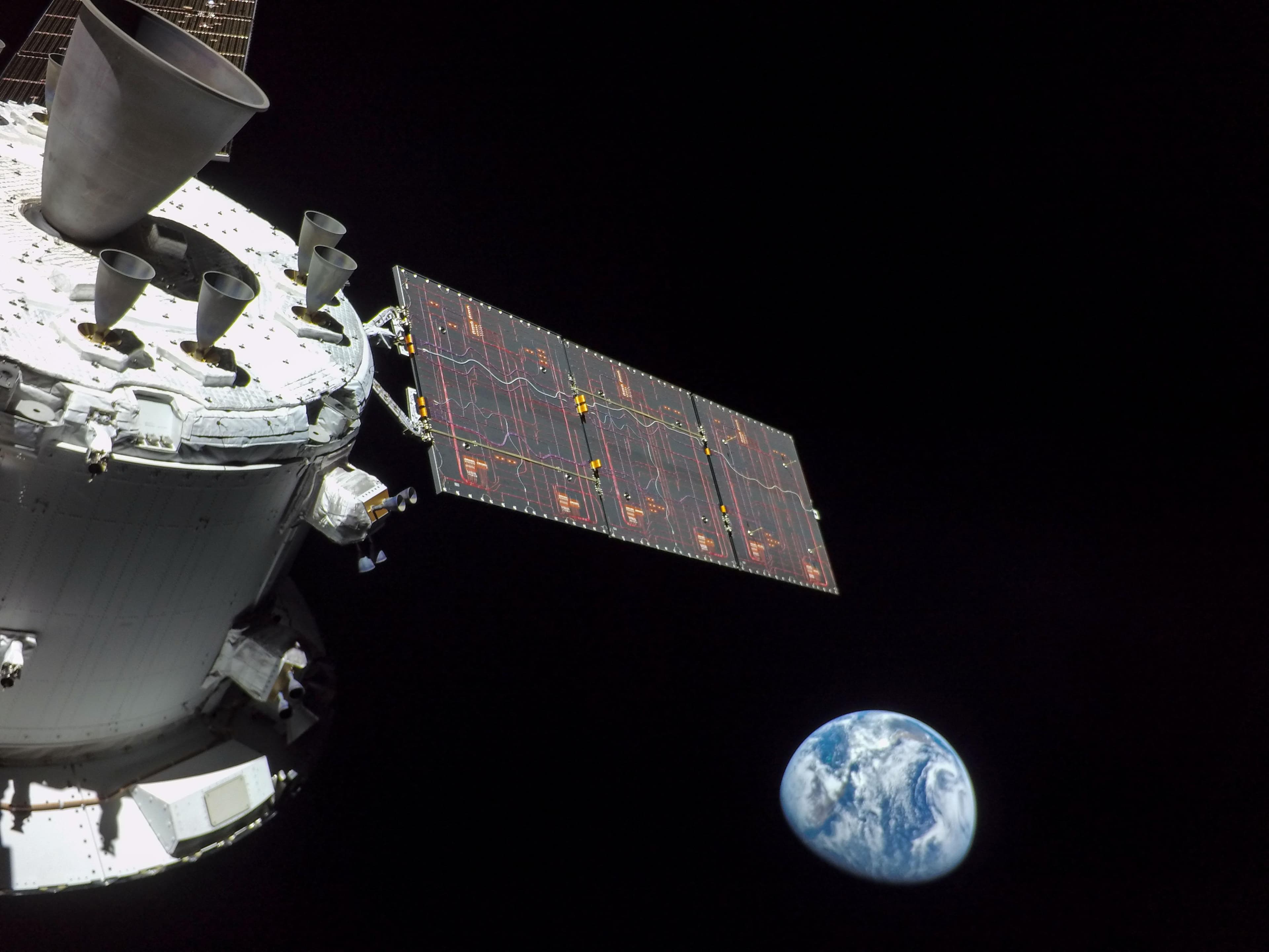 NASA's Artemis I Space Launch System rocket launching with the Orion spacecraft